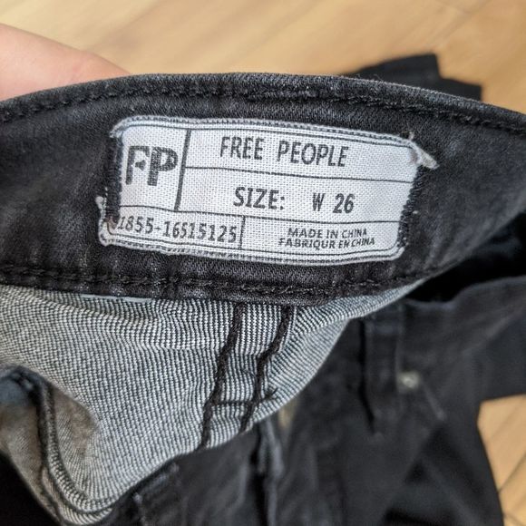 Free People black denim jeans with a slight flare - Picture 4 of 8